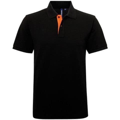Asquith & Fox Men's Classic Fit Contrast Polo — workwear printing Richmond