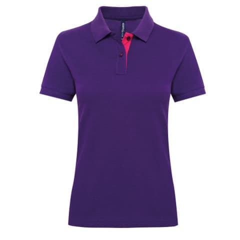 Asquith & Fox Women's Contrast Polo — workwear printing Richmond