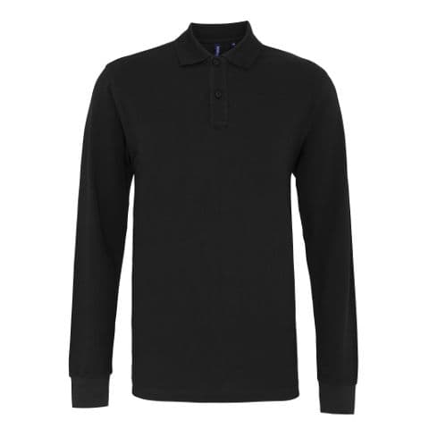 Asquith & Fox Men's Classic Fit Long Sleeved Polo — workwear printing Richmond