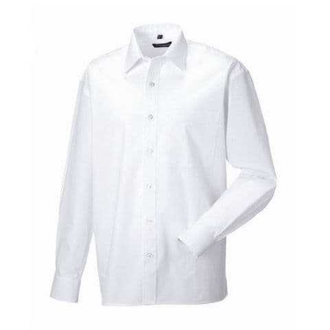 Russell Collection Long Sleeve Easy Care Poplin Shirt Poly Cotton — workwear printing Richmond