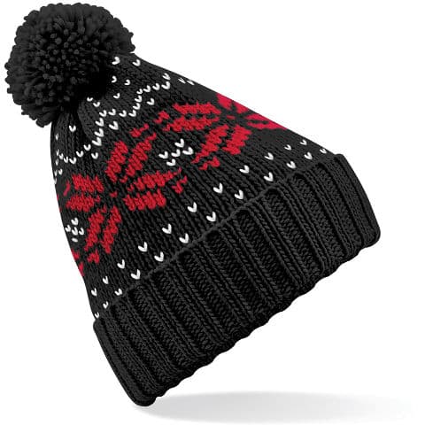 Beechfield Fair Isle Snowstar Beanie — workwear printing Richmond