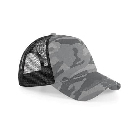 Beechfield Camo Snapback Trucker — workwear printing Richmond