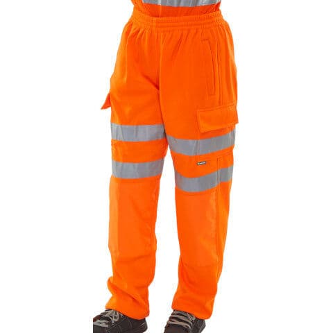 Beeswift Hi-Vis Fleece Jogger Trousers — workwear printing Richmond