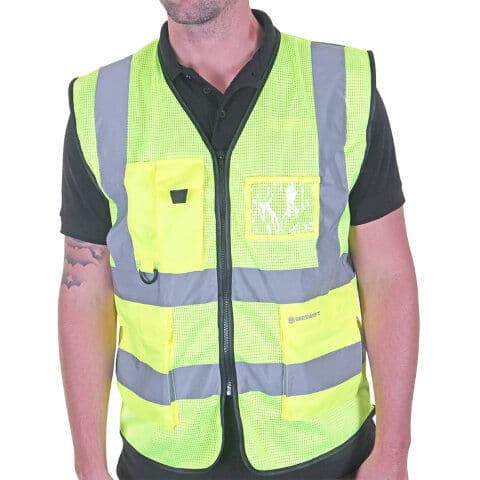 Beeswift Hi-Vis Executive Mesh Waistcoat — workwear printing Richmond