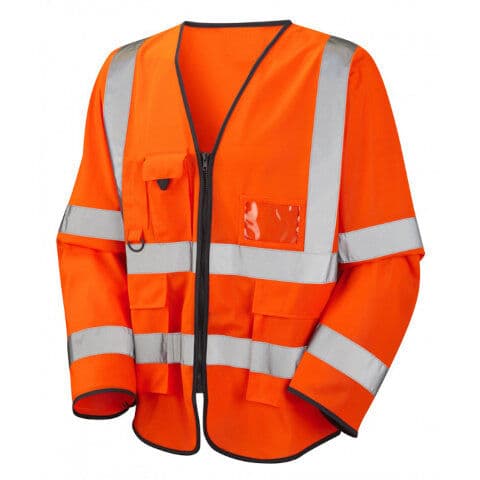 Beeswift Hi-Vis Long Sleeve Executive Jerkin — workwear printing Richmond