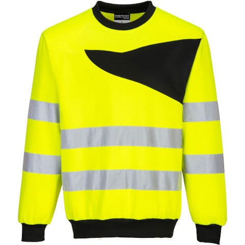 Portwest PW2 Hi Vis Crew Neck Sweatshirt — workwear printing Richmond