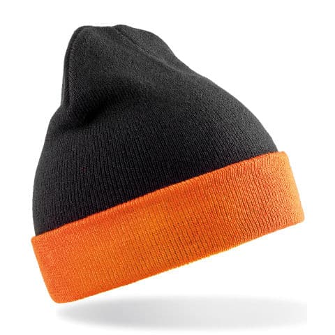 Result Recycled Black Compass Beanie — workwear printing Richmond