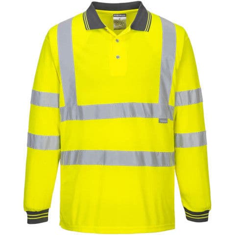 Portwest Hi-Vis Polo Shirt Long Sleeve — workwear printing Richmond
