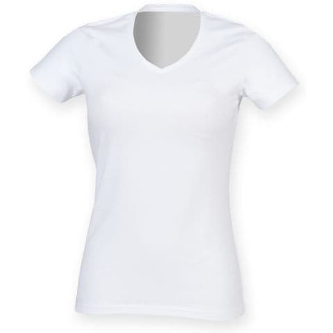 SF Ladies Feel Good V Neck Stretch T-Shirt — workwear printing Richmond